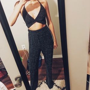 Wide pants sparkly set